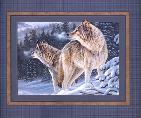 Wild Scent Wolves Wall Fabric Panel